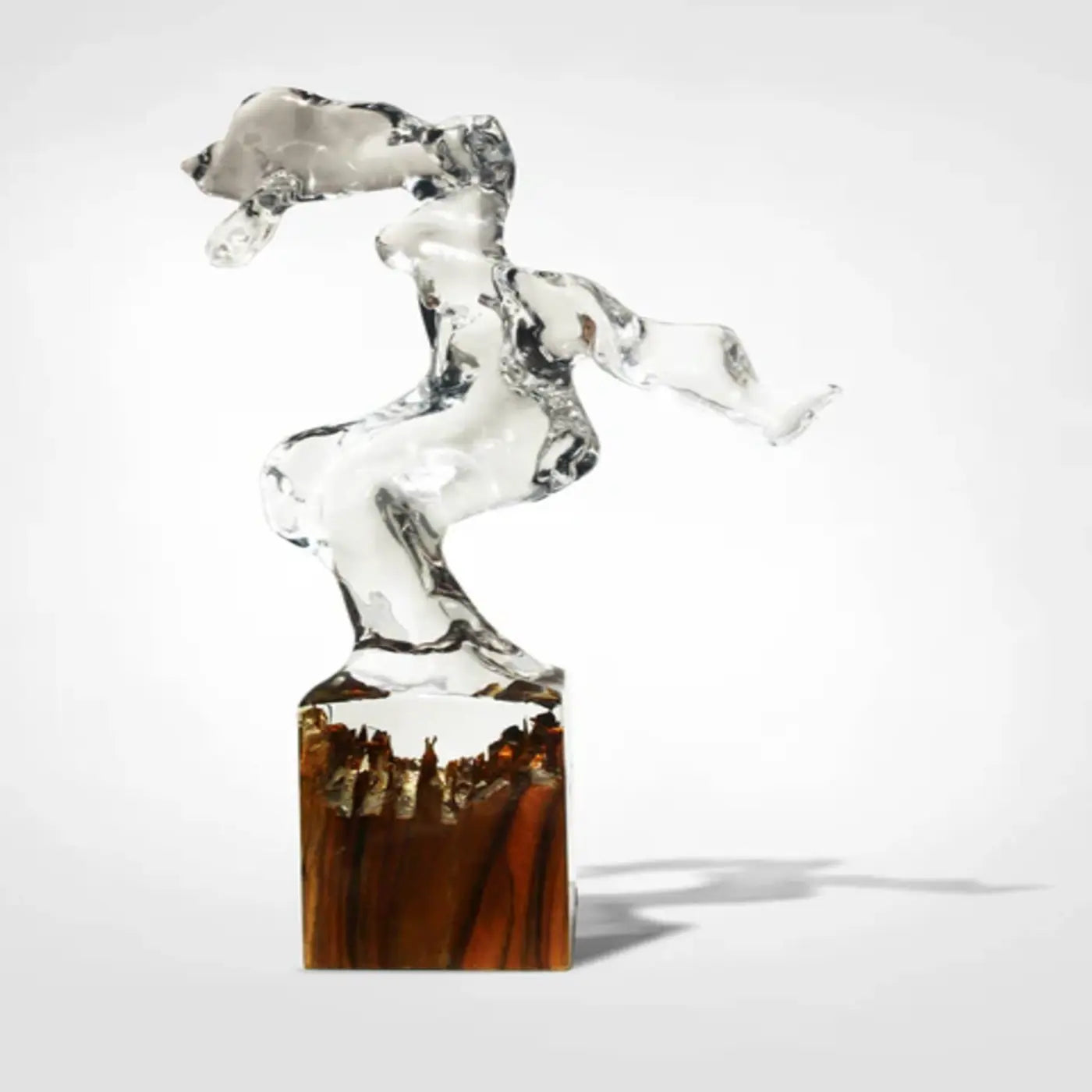 Avery Wooden Base Crystal Sculpture