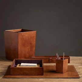 Brown Leather Desk Accessories