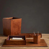 Brown Leather Desk Accessories