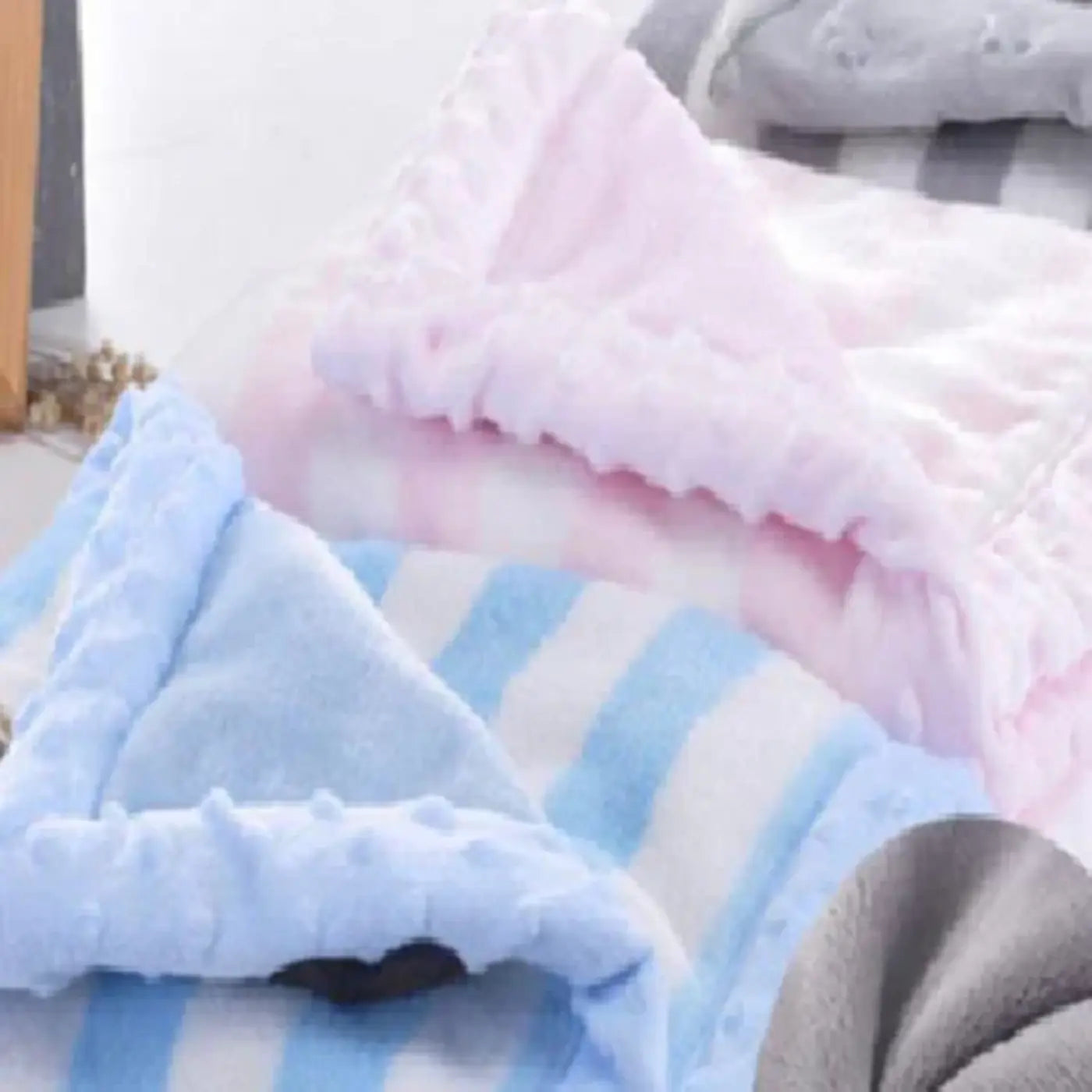 Celia Baby Blue & Pink Blanket