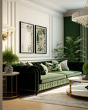 Chaise Stylish Green 2 Seater Sofa Set