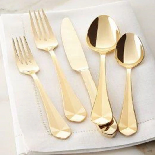 Citrus Gold Finish Cutlery Set