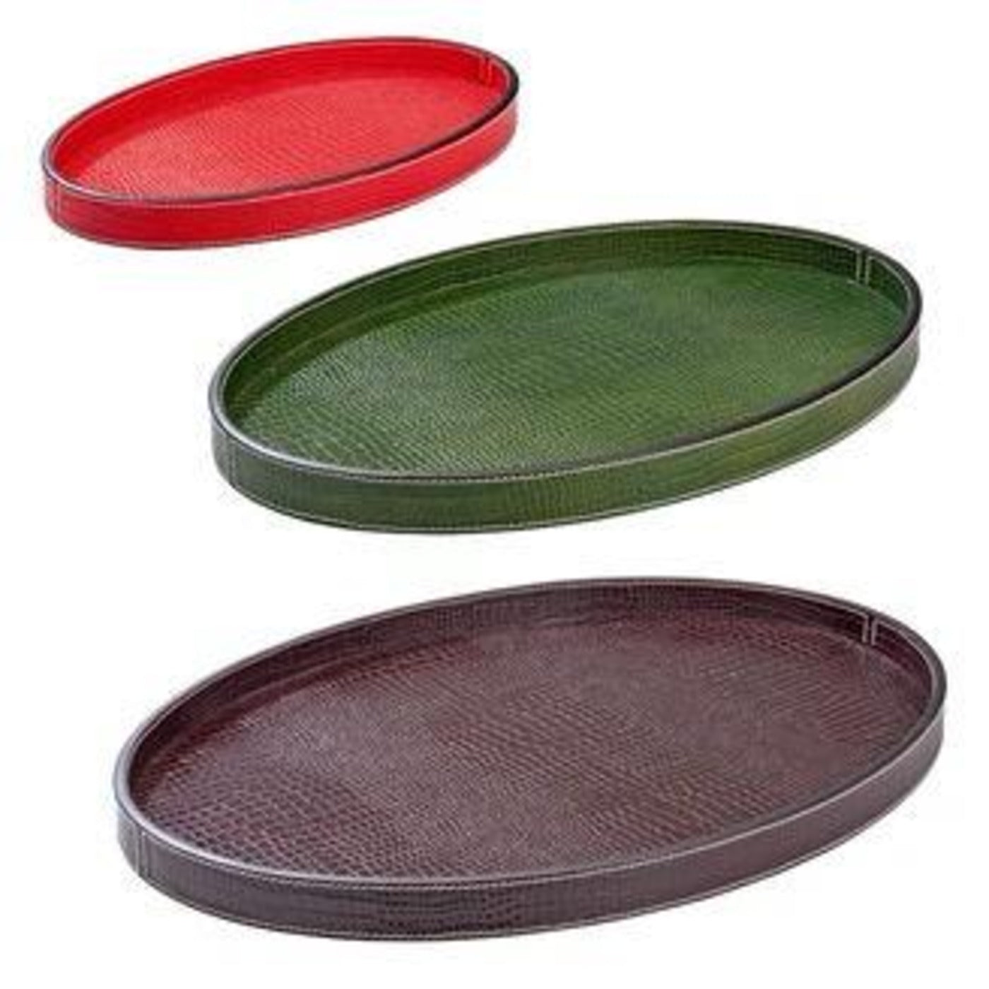 ClassicCharm Leather Round Tray