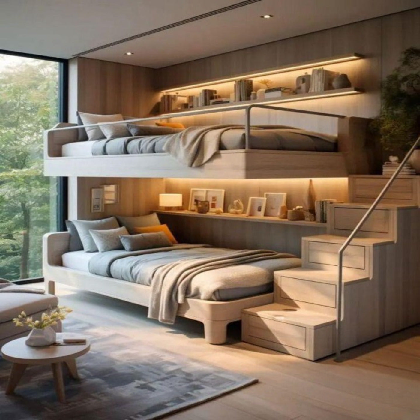 Compact Bunk Bed with Storage