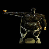 Damon Fighting Man Black Sculpture