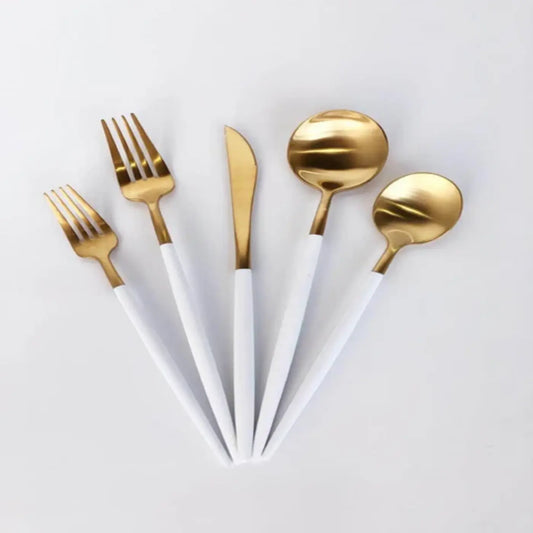 Daria Gold Brass Modern Cutlery Set