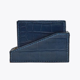 Gia Navy Blue Leather Coasters Set