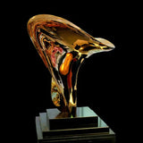 Luna Metallic Golden Abstract Sculpture