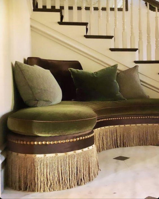 Green Luxury Velvet L Shaped Sofa