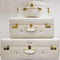 Luxury White Leather Luggage Set