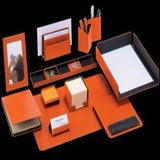 Nomad Orange Leather Office Desk Set