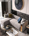 L-Shape Grey Velvet Sofa Set