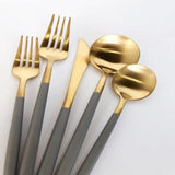 Saam Grey Rose Gold Modern Cutlery Set