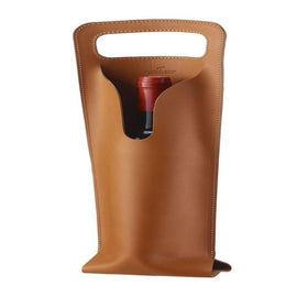 Saddle Brown Leather Wine Bottle Holder