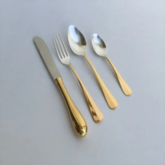 Silence Gold and Silver Finish Cutlery Set