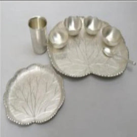 Silver Leaf Plated Thali