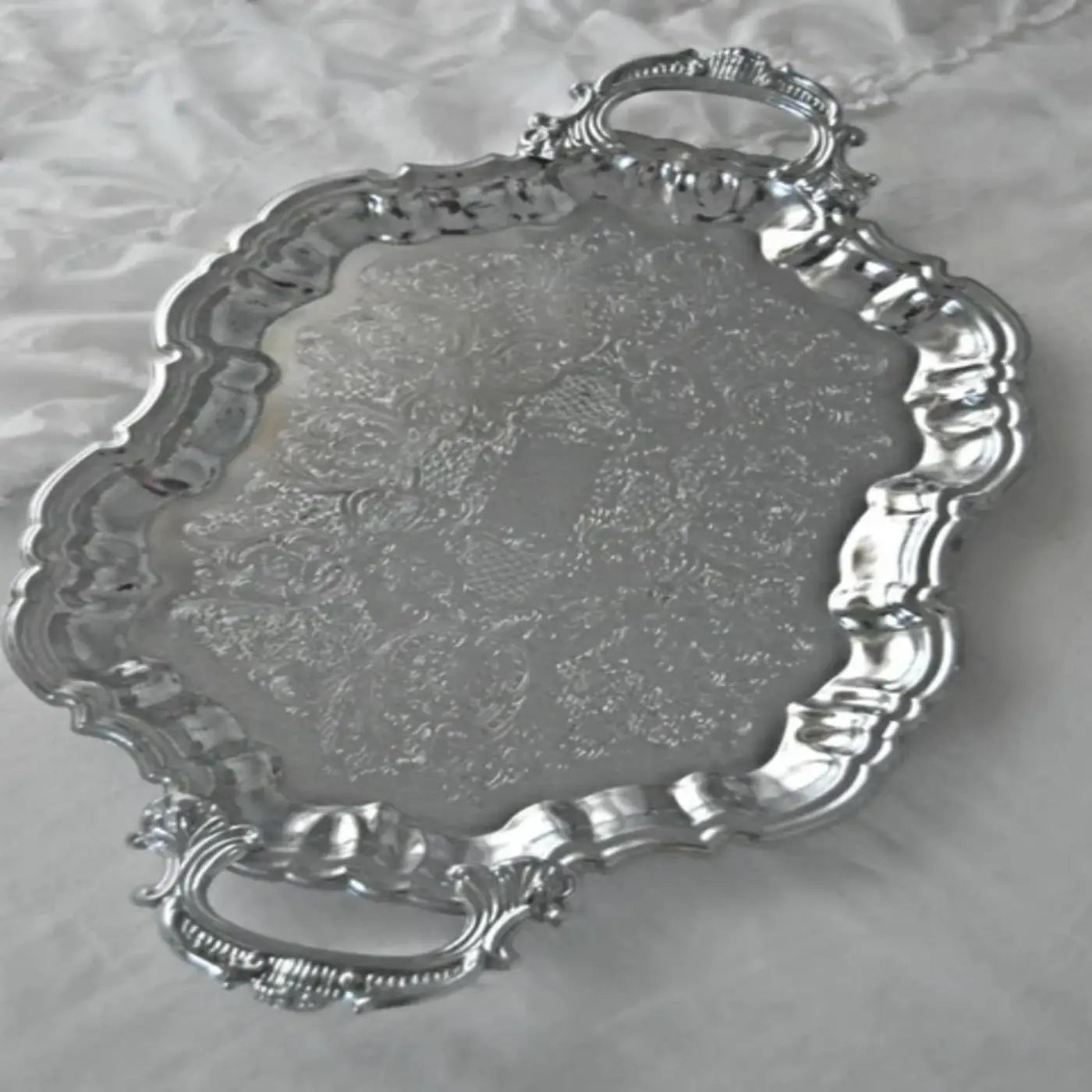 Silver Plated Tray With Handle