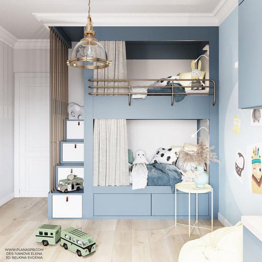 Stylish Sky Blue Bunk Beds for Kids