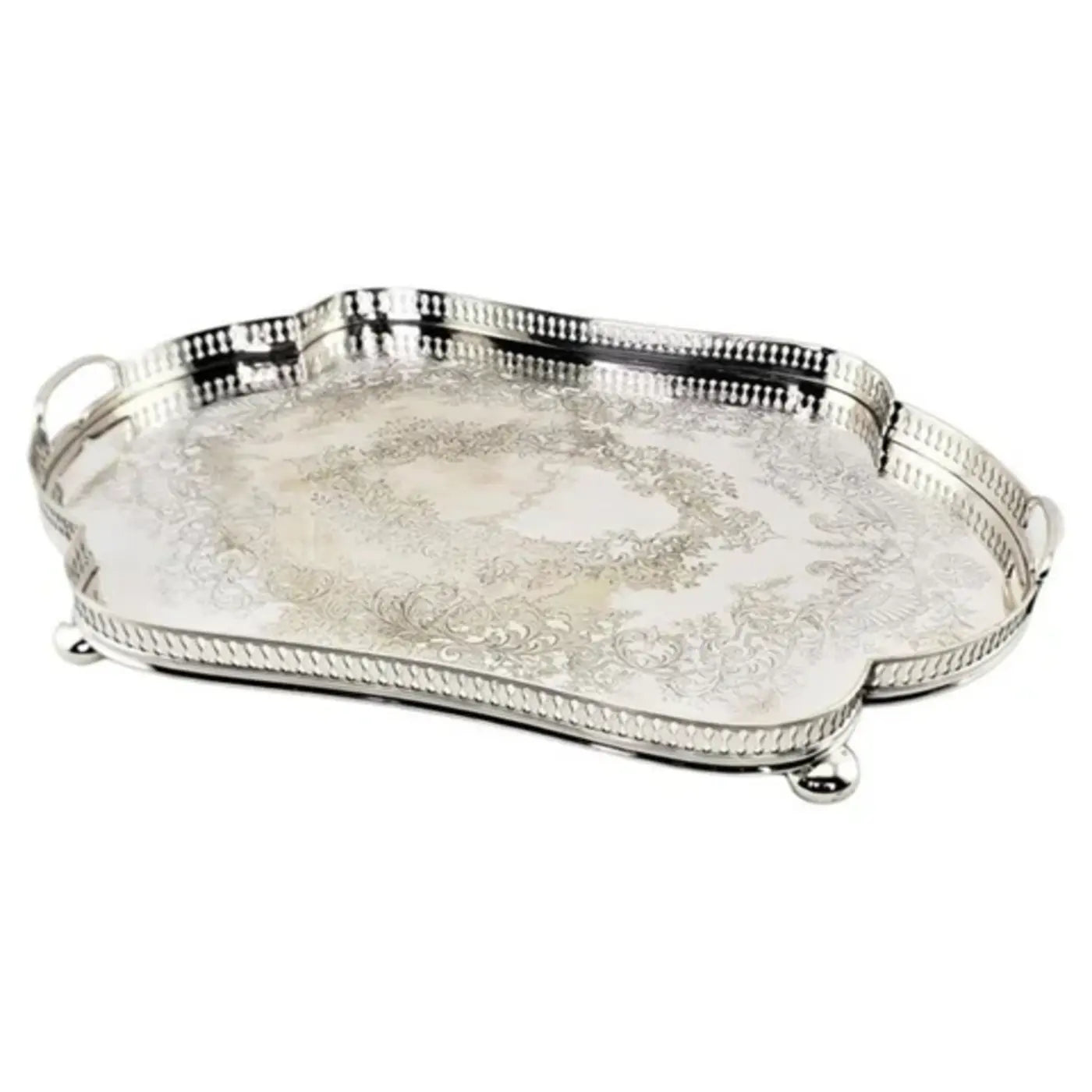 Sunrise Classic Silver Plated Tray With Carving