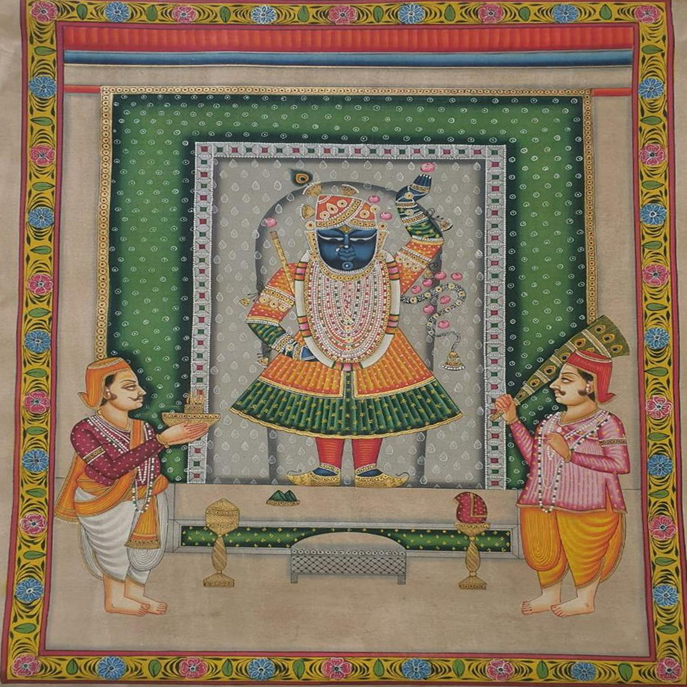 Pichwai Painting Traditional Indian Online Wall Decorative Artwork of Krishana