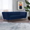 Fonteyn Blue Color Contemporary Three Seater Sofas