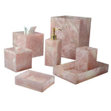 Rose Quartz Agate Handmade Bathroom Decor Set Luxury Bath Set home Decor