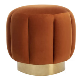 Dane Luxury Orange Ottomans Pouffes