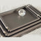 Anderson Tray Hand Crafted Shagreen Hotel Tray Sea Gray with Nickel Handles