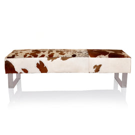 Myles White And Brown Contemporary Long Dining Benches