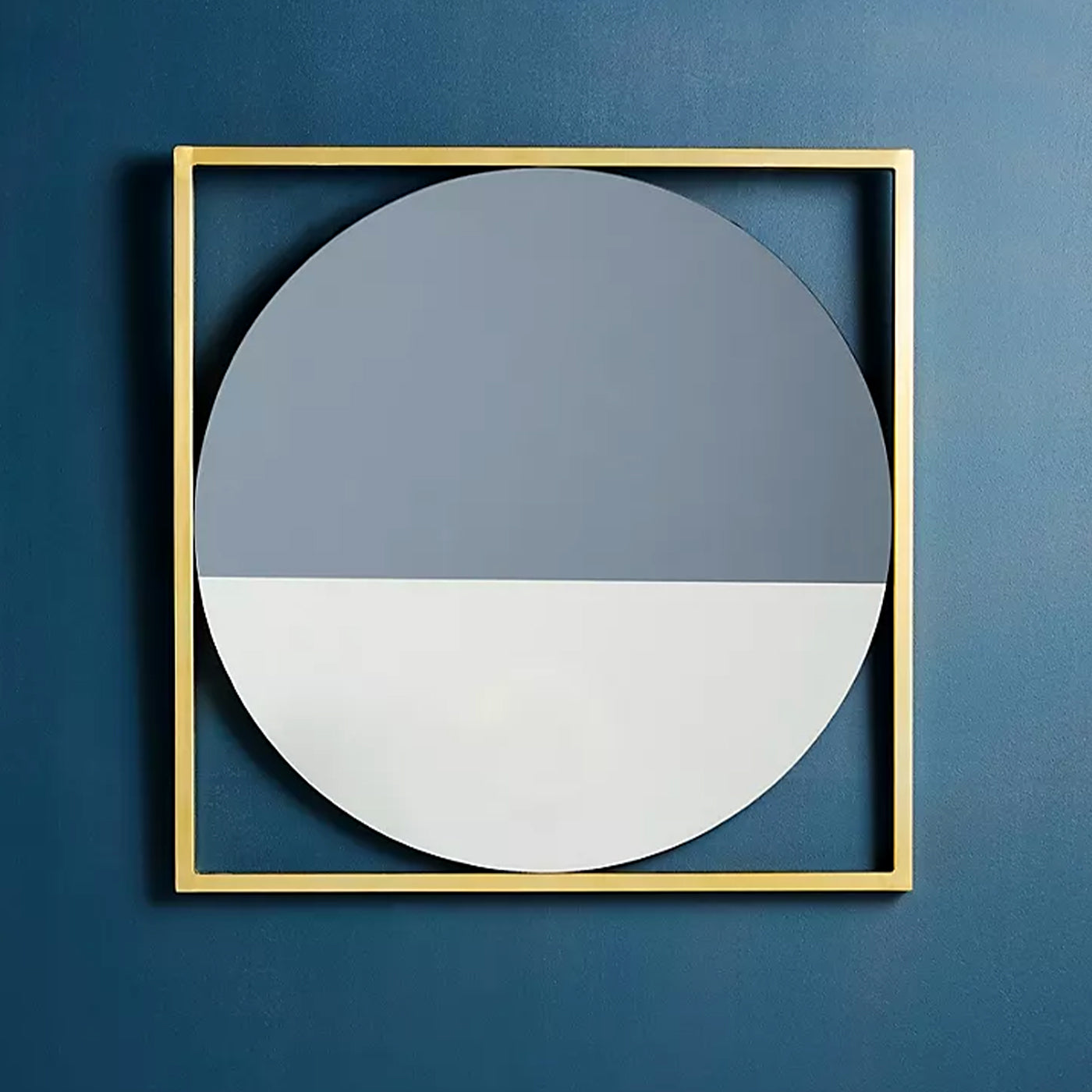 Sawyer Circle Brass Square Mirror