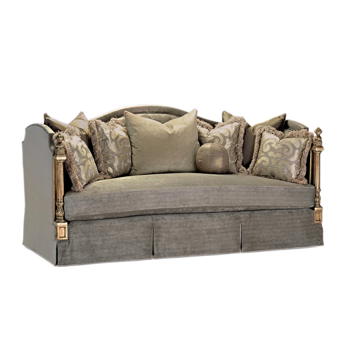 Ella Classic Curved Grey 3 Seater Sofas