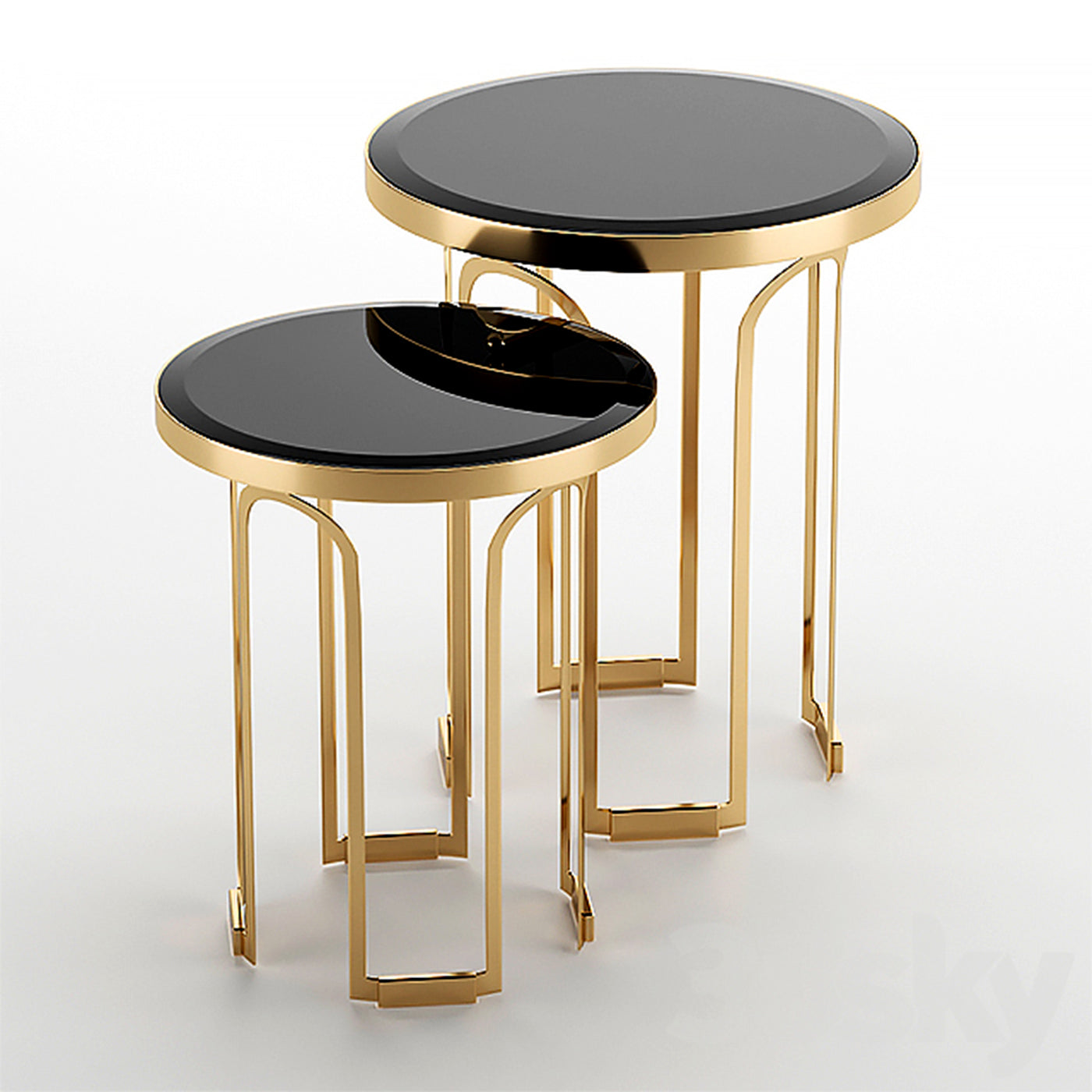 Evenson Modern Styles Gold Side Table Set Of 2