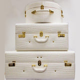 Rosalie White Leather Cosmetic boxes