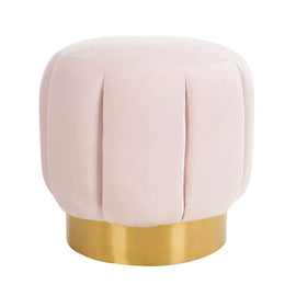 Ryder Golden Metal Pink Ottomans Pouffes