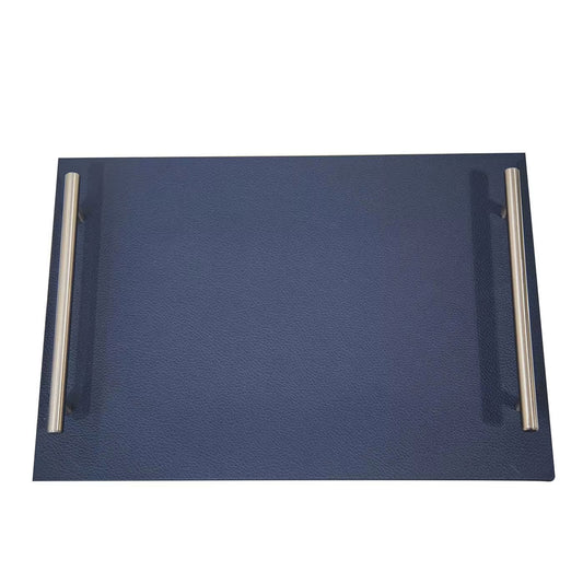 Lucille Sea Modern Blue Leather Tray