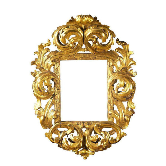 Wooden Gold Frame Square Mirror