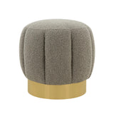 River Quilted Gray Ottomans Pouffes