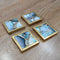 Even Blue  Smoky Quartz Coasters Set of 4