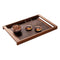 Jaden Large Walnut Serving Tray with Handles and Maple Accents