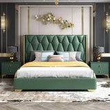 Demon Green Modern Upholstered Beds