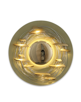 Kushner modern round luxury golden wall light