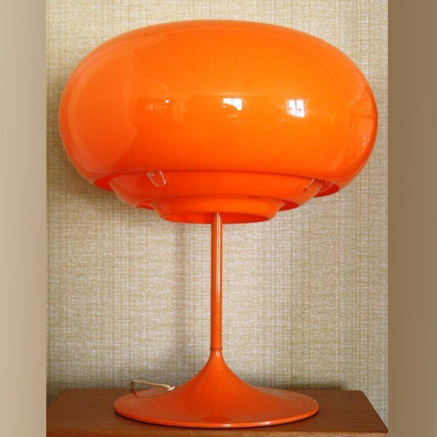 Loyalty Orange Ikea Lykan lamp, Orange glass mushroom kids study lamps