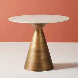 Ezequiel Modern Round Side Table With marble Top