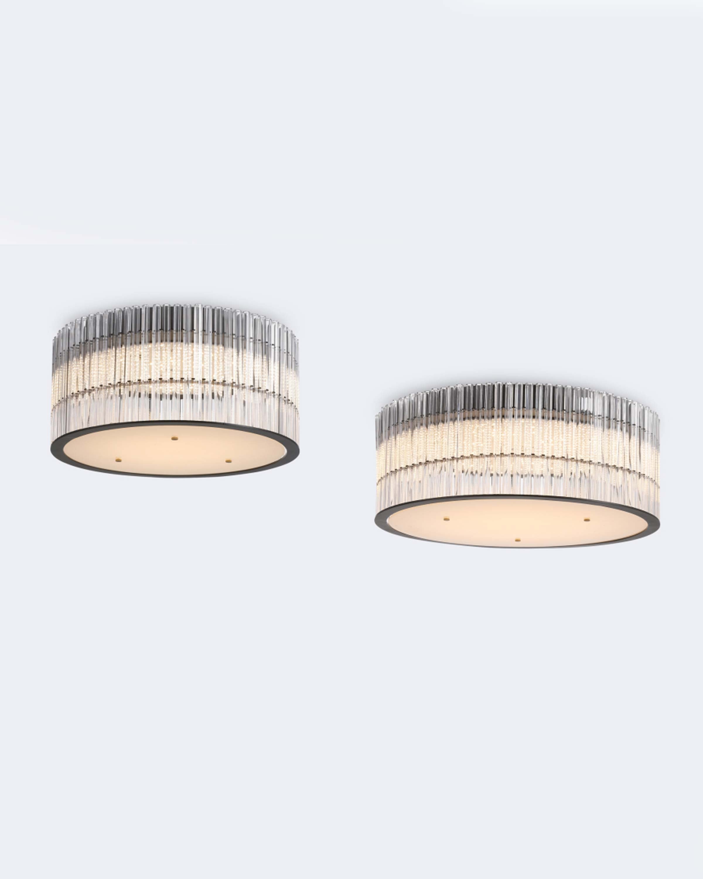 Hitachi Luxury Crystal Set of 2 Round Chandeliers