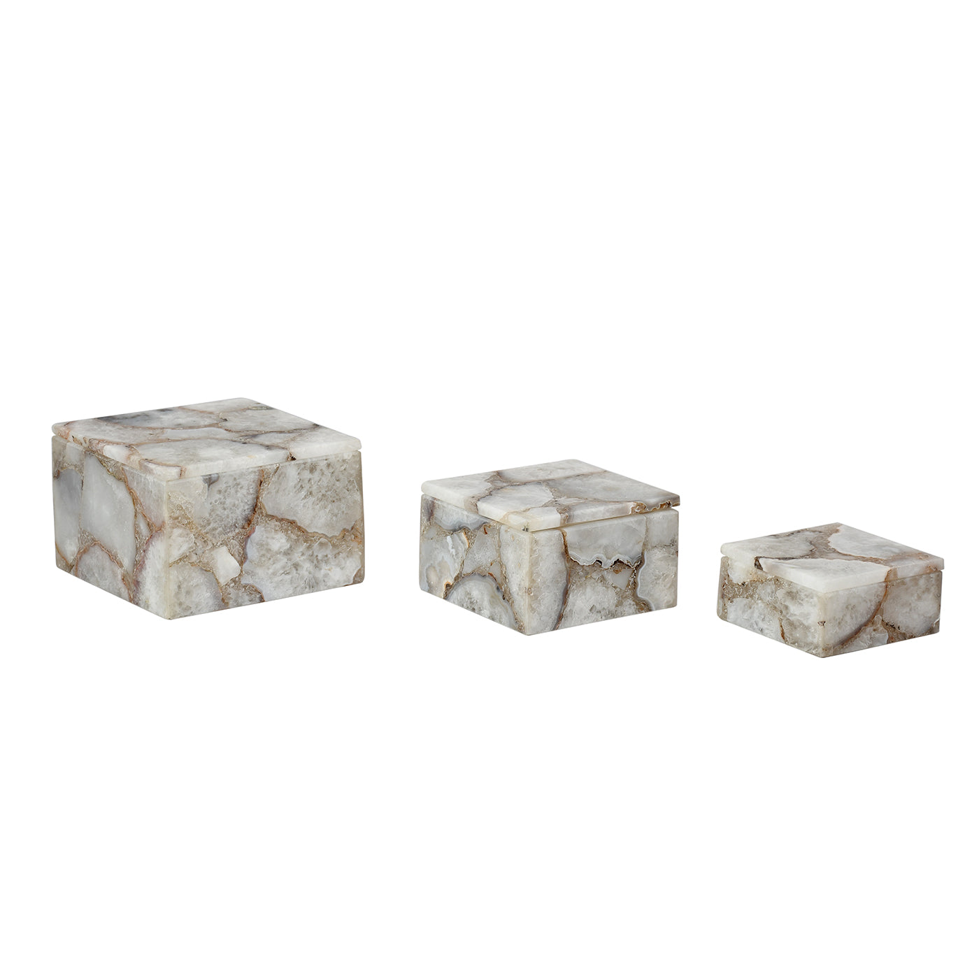 Early Gray Alabaster Marble Jewelry Box, 5x3x1.5inch