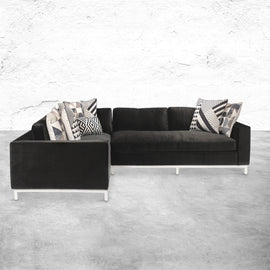 Handhole Modern Black  L Shape Sofas