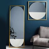 Sawyer Circle Brass Square Mirror