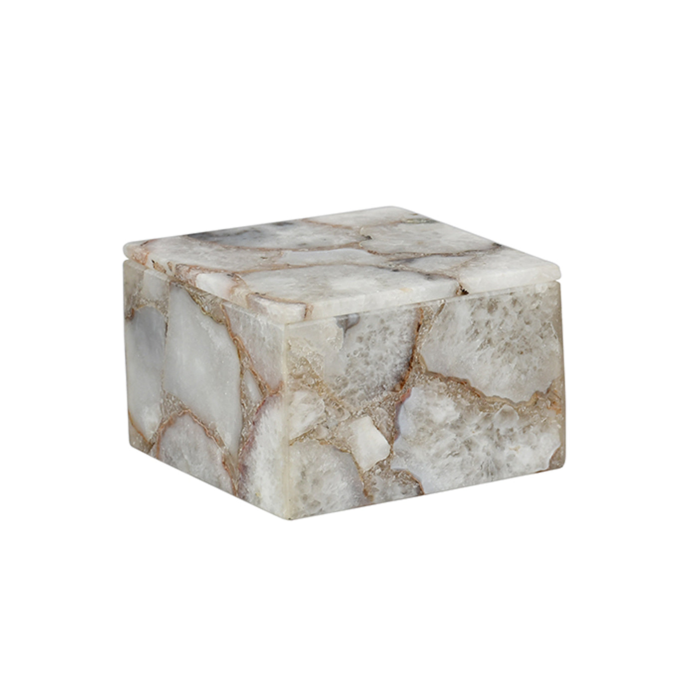 Early Gray Alabaster Marble Jewelry Box, 5x3x1.5inch