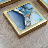 Even Blue  Smoky Quartz Coasters Set of 4