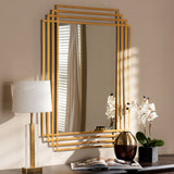 Sloane Hexagon Brass Frame Wall Hanging Mirrors